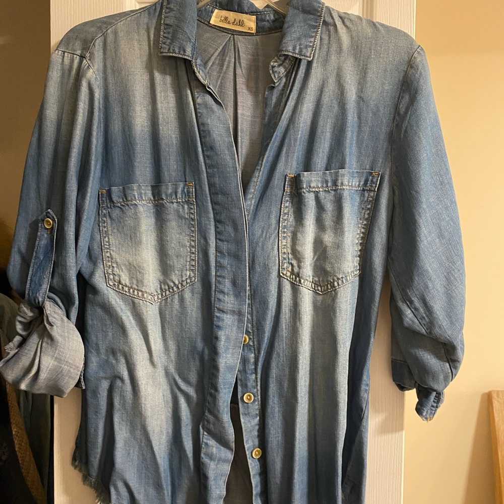 Bella dahl chambray shirt